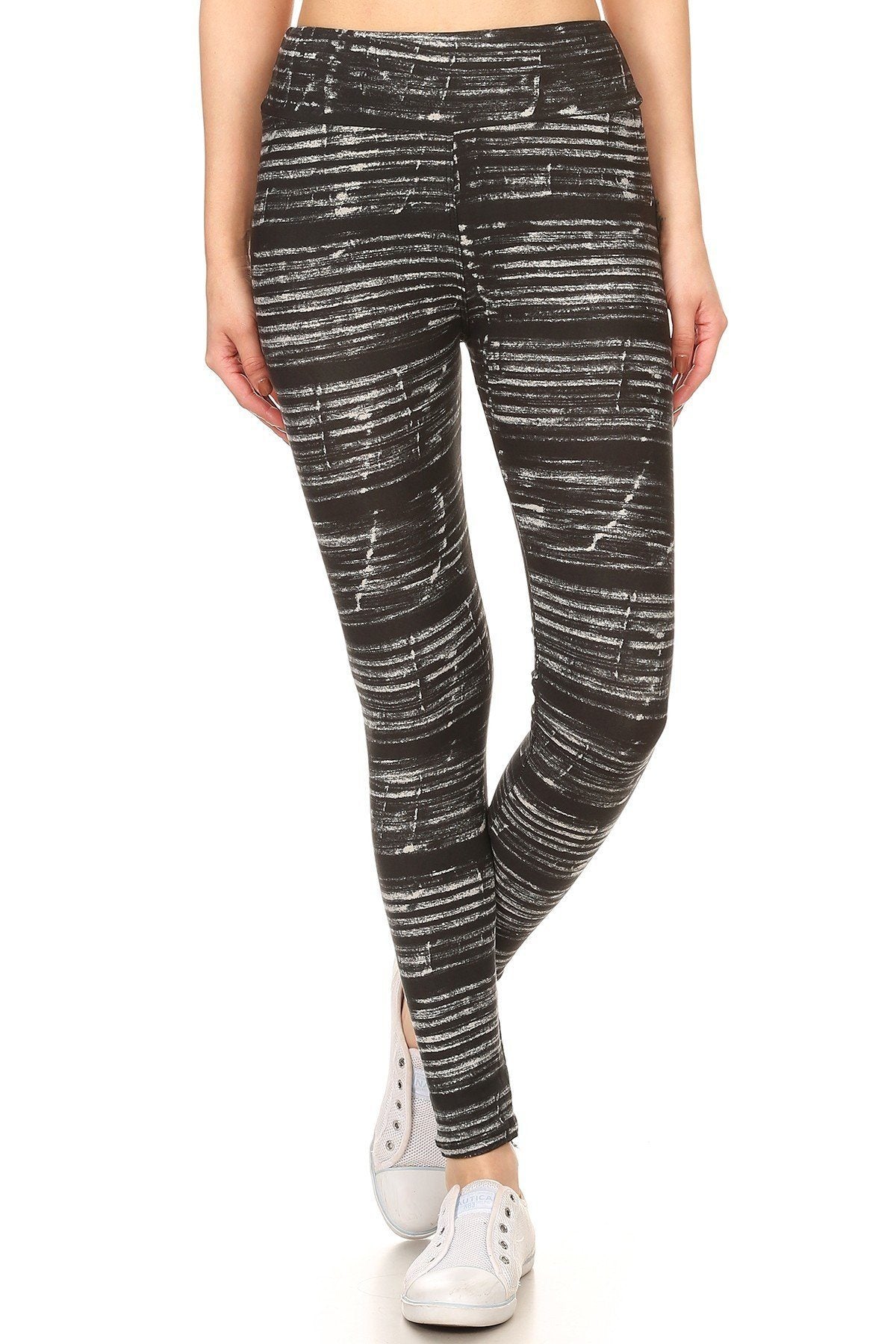 Yoga Style Banded Lined Multicolor Print, Full Length Leggings In A Slim Fitting Style With A Banded High Waist product image