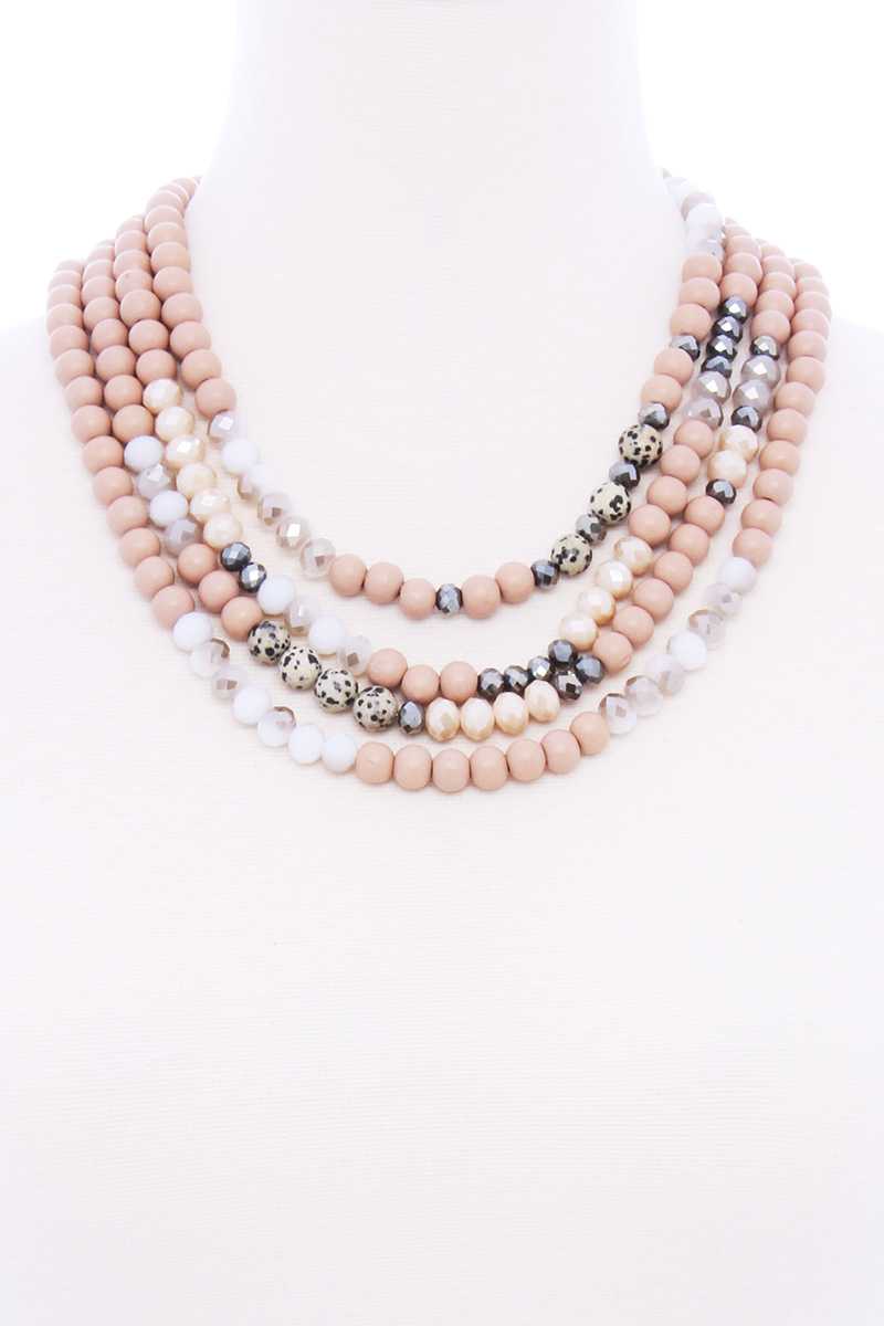 Chunky 4 Layered Bead Multi Necklace product image