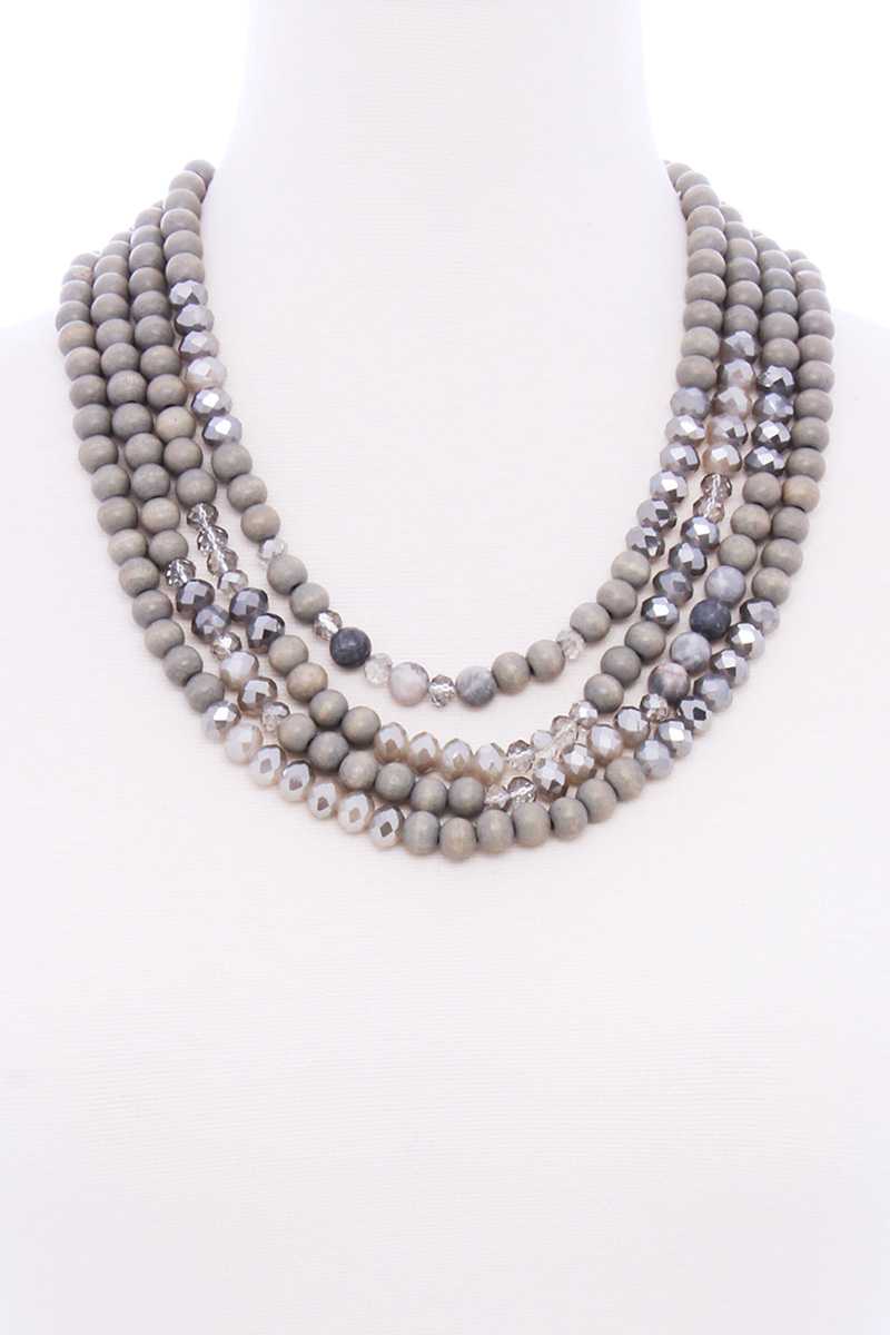 Chunky 4 Layered Bead Multi Necklace product image