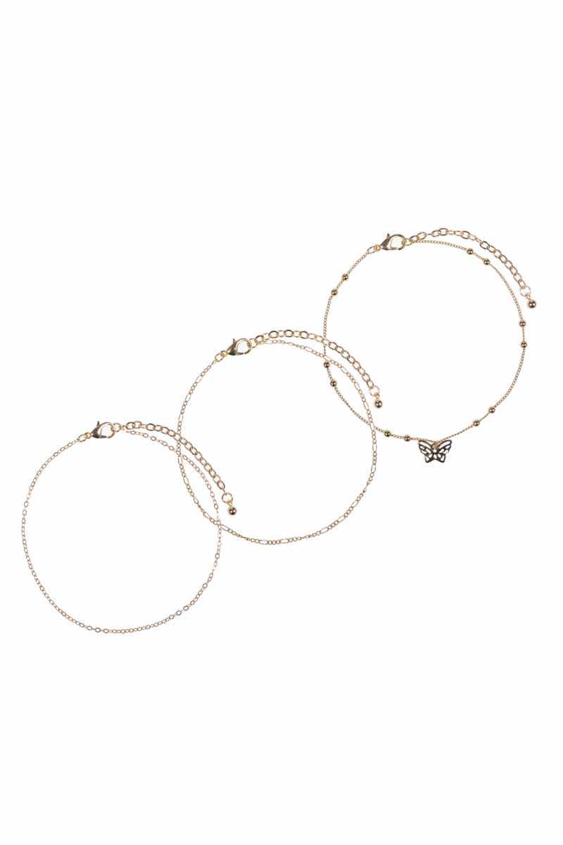 Butterfly Metal Chain 3 Pc Bracelet Set product image