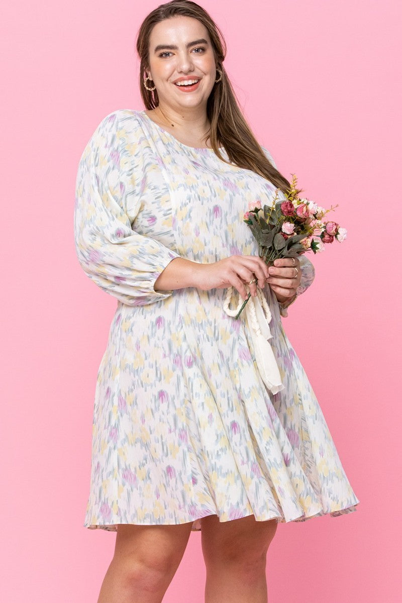 Abstract Printed Mini Swing Woven Dress product image