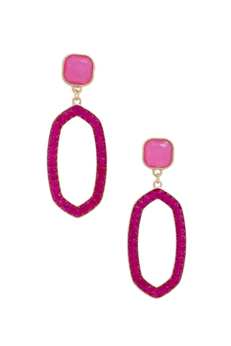Beaded Oval Post Drop Earring product image