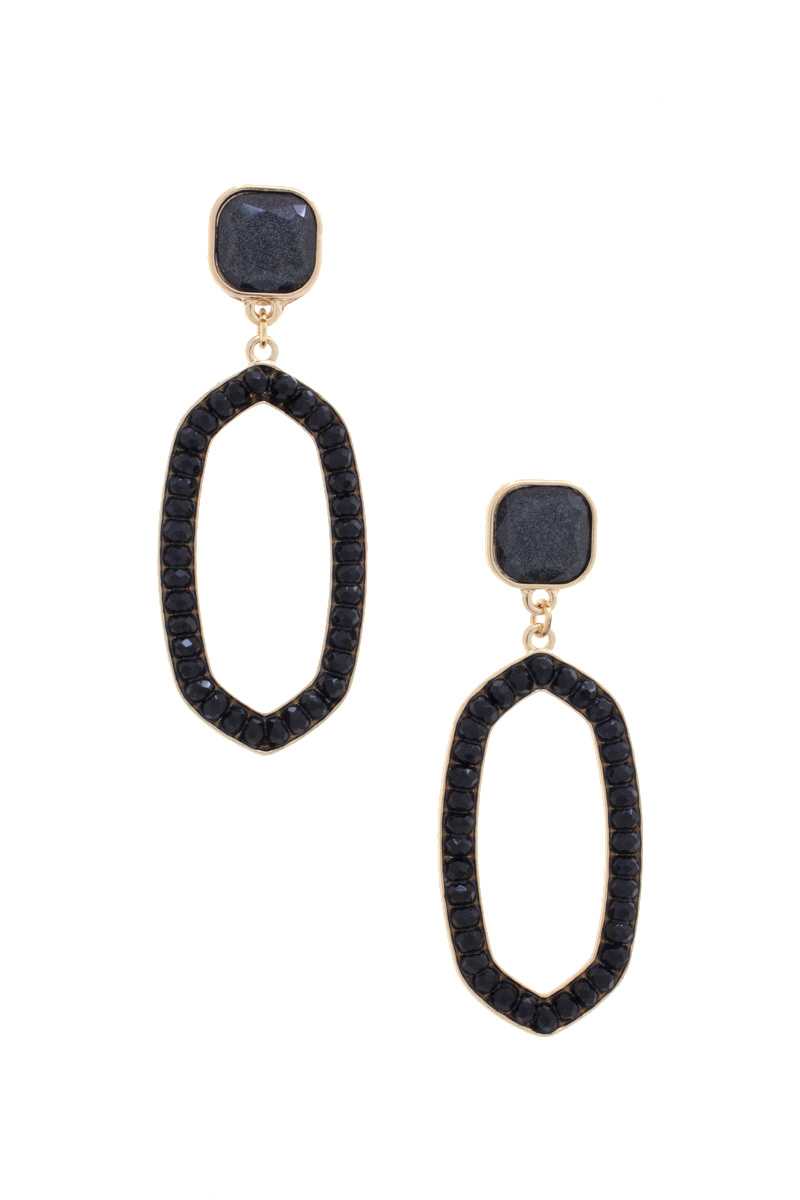Beaded Oval Post Drop Earring product image