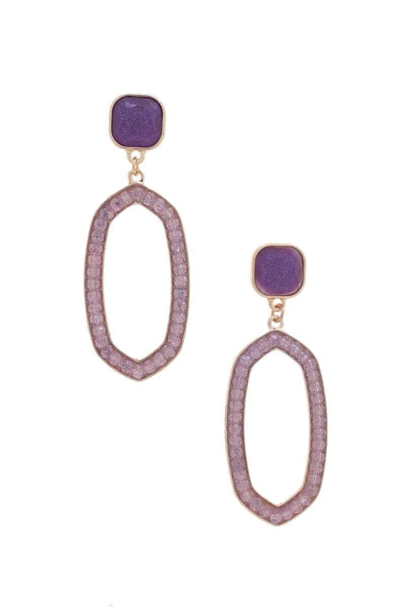 Beaded Oval Post Drop Earring product image