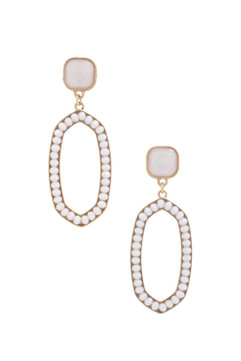 Beaded Oval Post Drop Earring product image