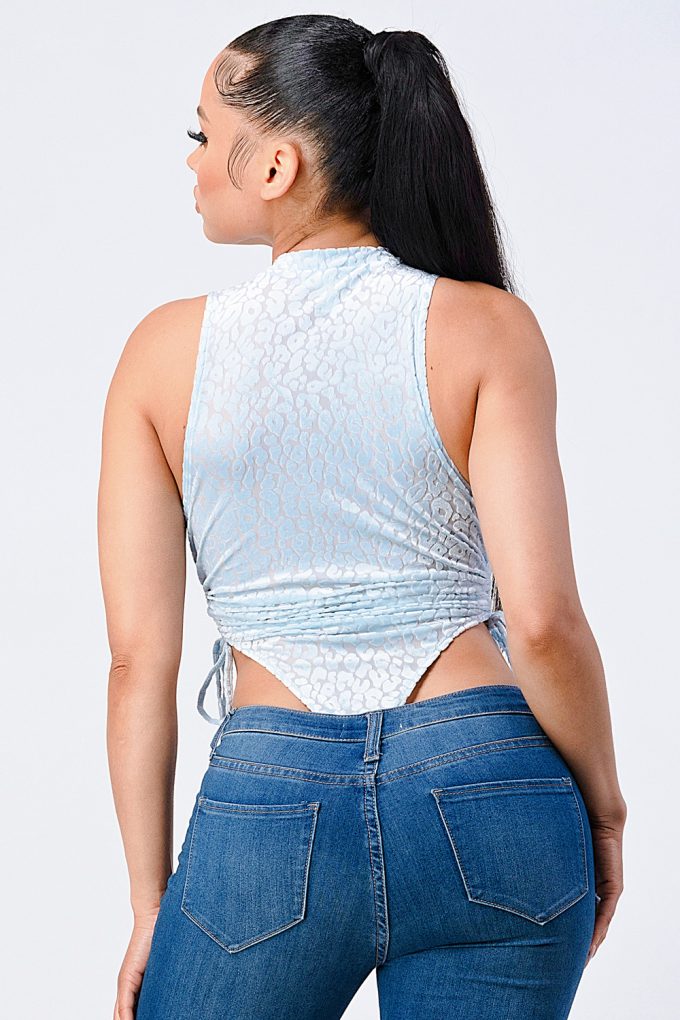 Velvet Leopard Side Shirring Extreme Cut Bodysuit product image