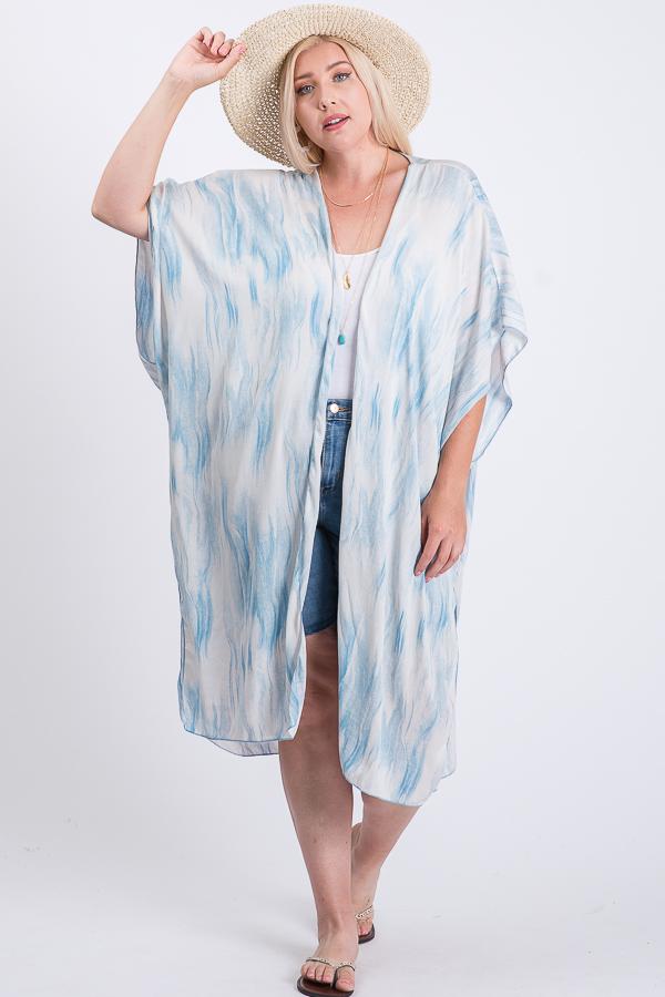 Zebra Print Short Sleeve Maxi Kimono product image