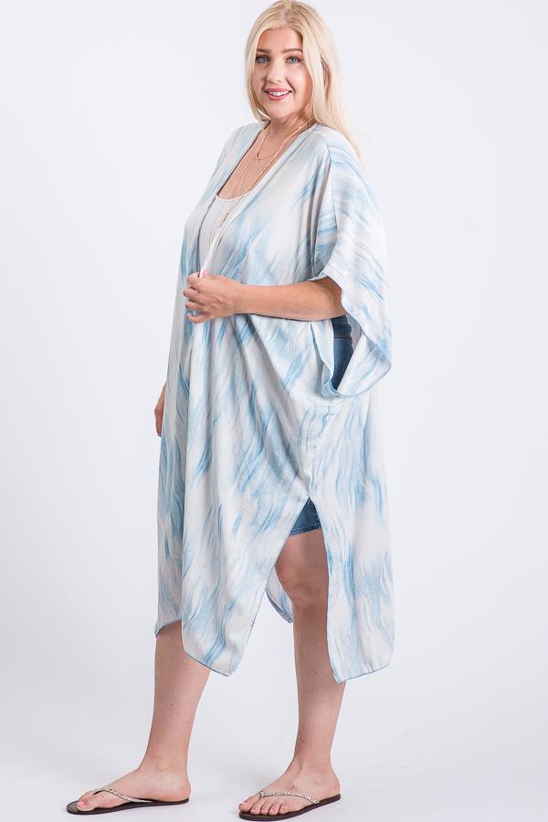 Zebra Print Short Sleeve Maxi Kimono product image