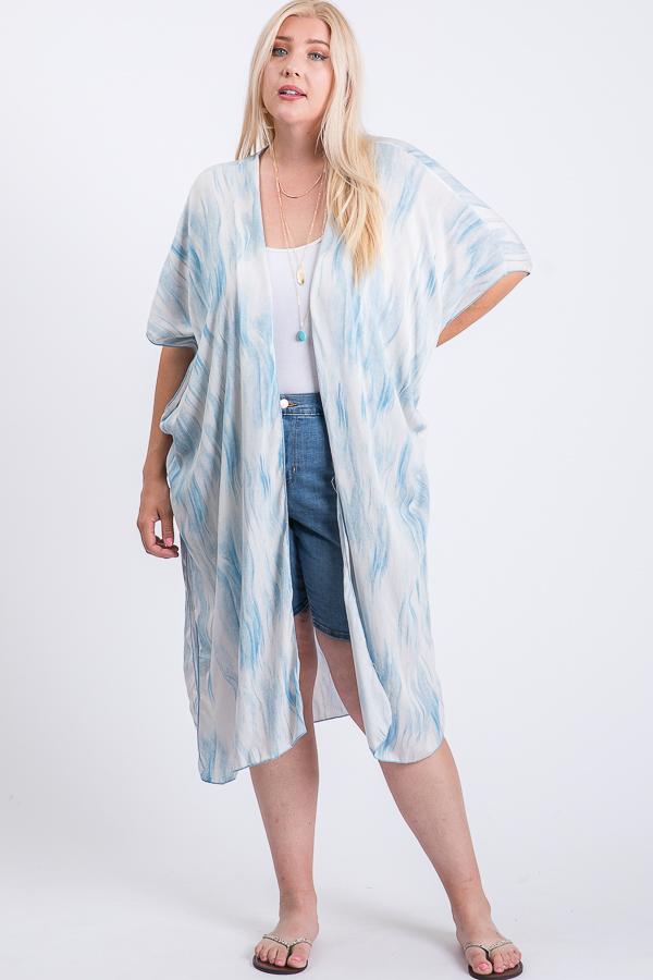 Zebra Print Short Sleeve Maxi Kimono product image