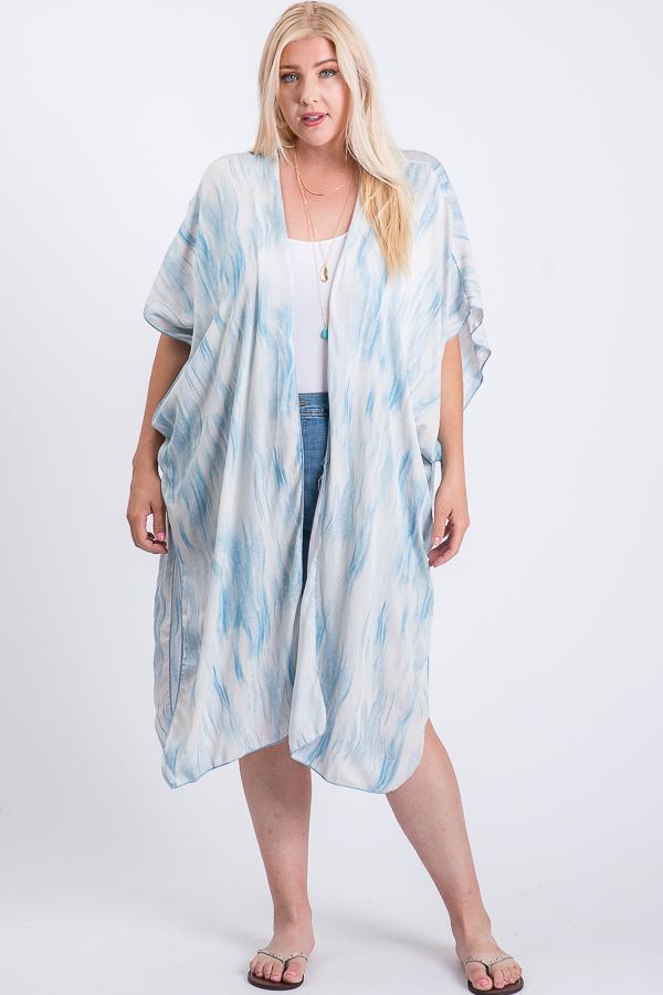 Zebra Print Short Sleeve Maxi Kimono product image