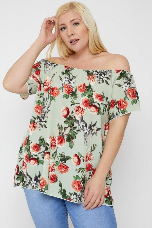 Floral Print Off The Shoulder Top product image