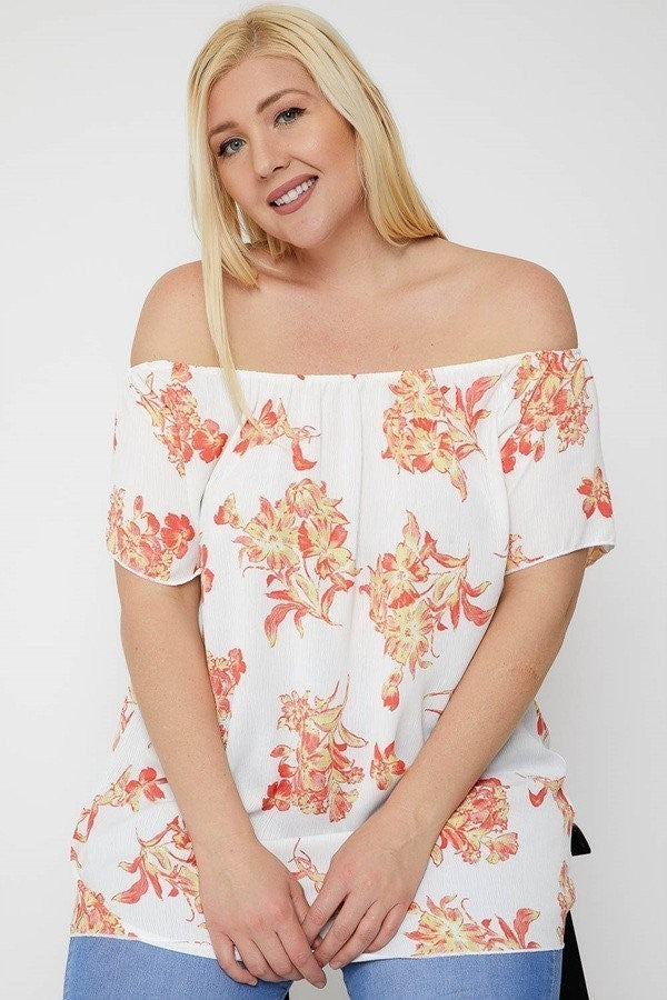 Floral Print Off The Shoulder Top product image