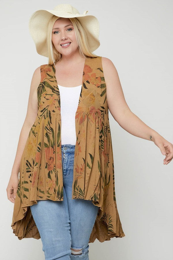 Long Flattering Silhouette Sleeveless Cardigan product image