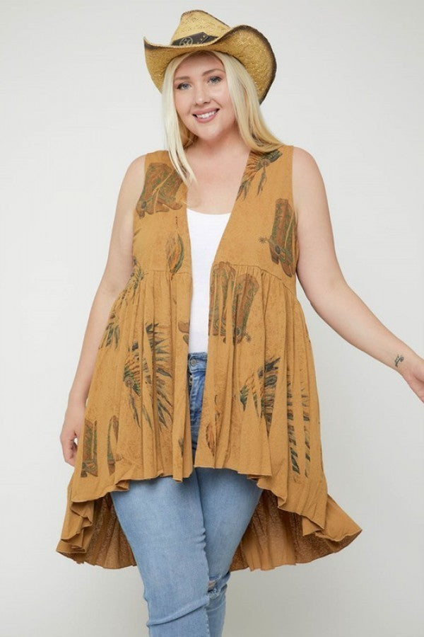 Long Flattering Silhouette Sleeveless Cardigan product image