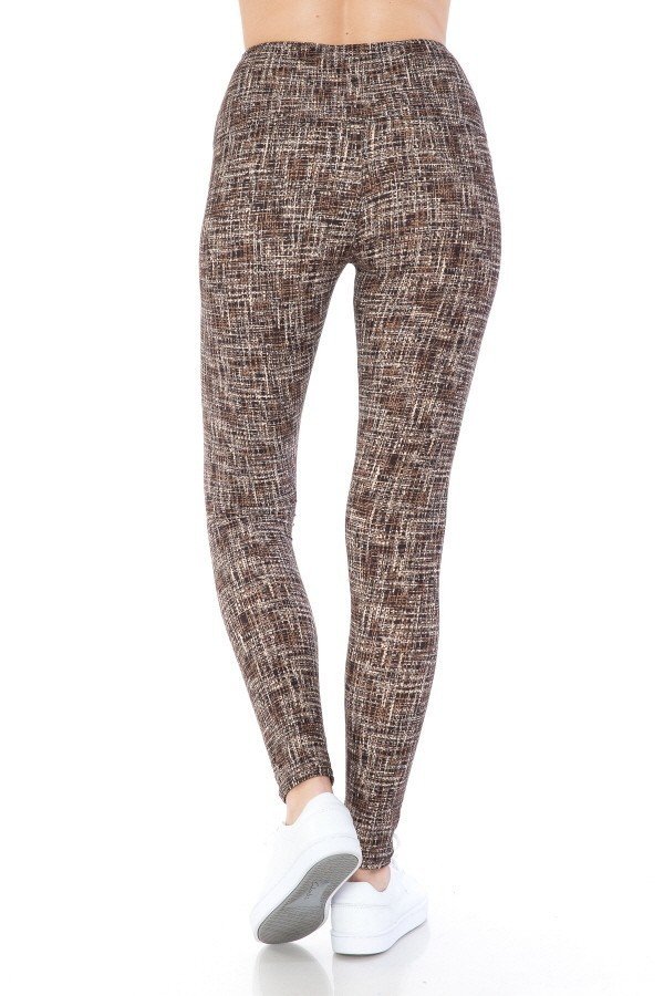 Yoga Style Banded Lined Multi Printed Knit Legging With High Waist product image