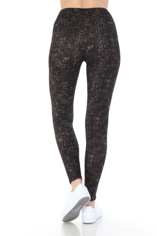 Yoga Style Banded Lined Multi Printed Knit Legging With High Waist product image