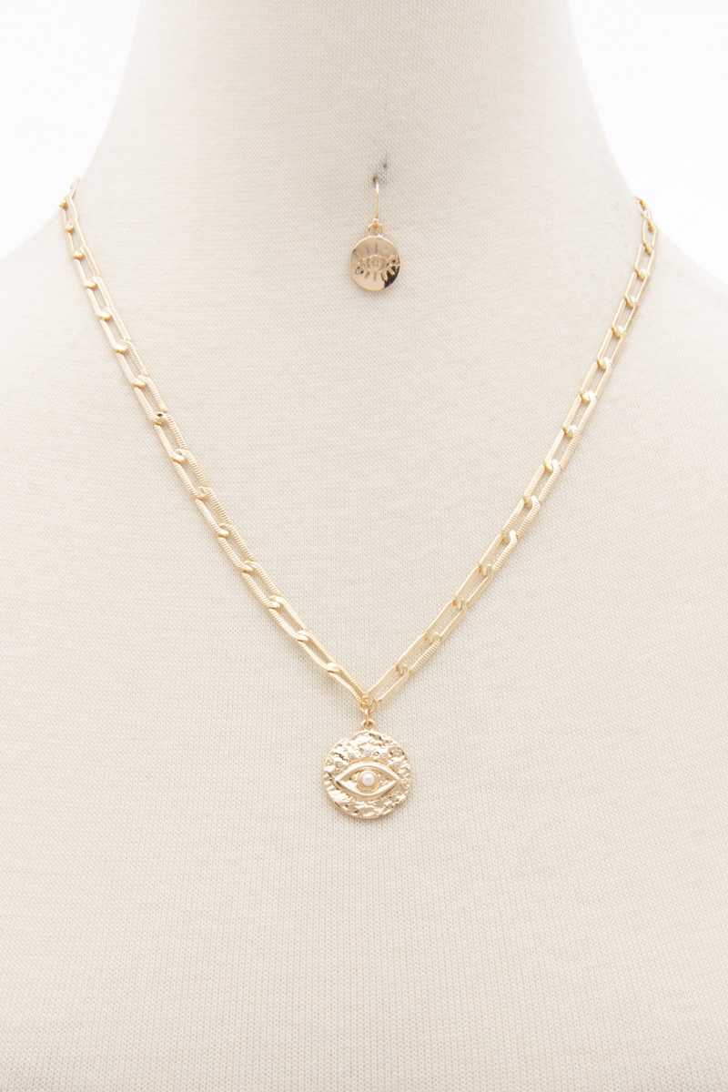 Sodajo Eye Coin Oval Link Necklace product image