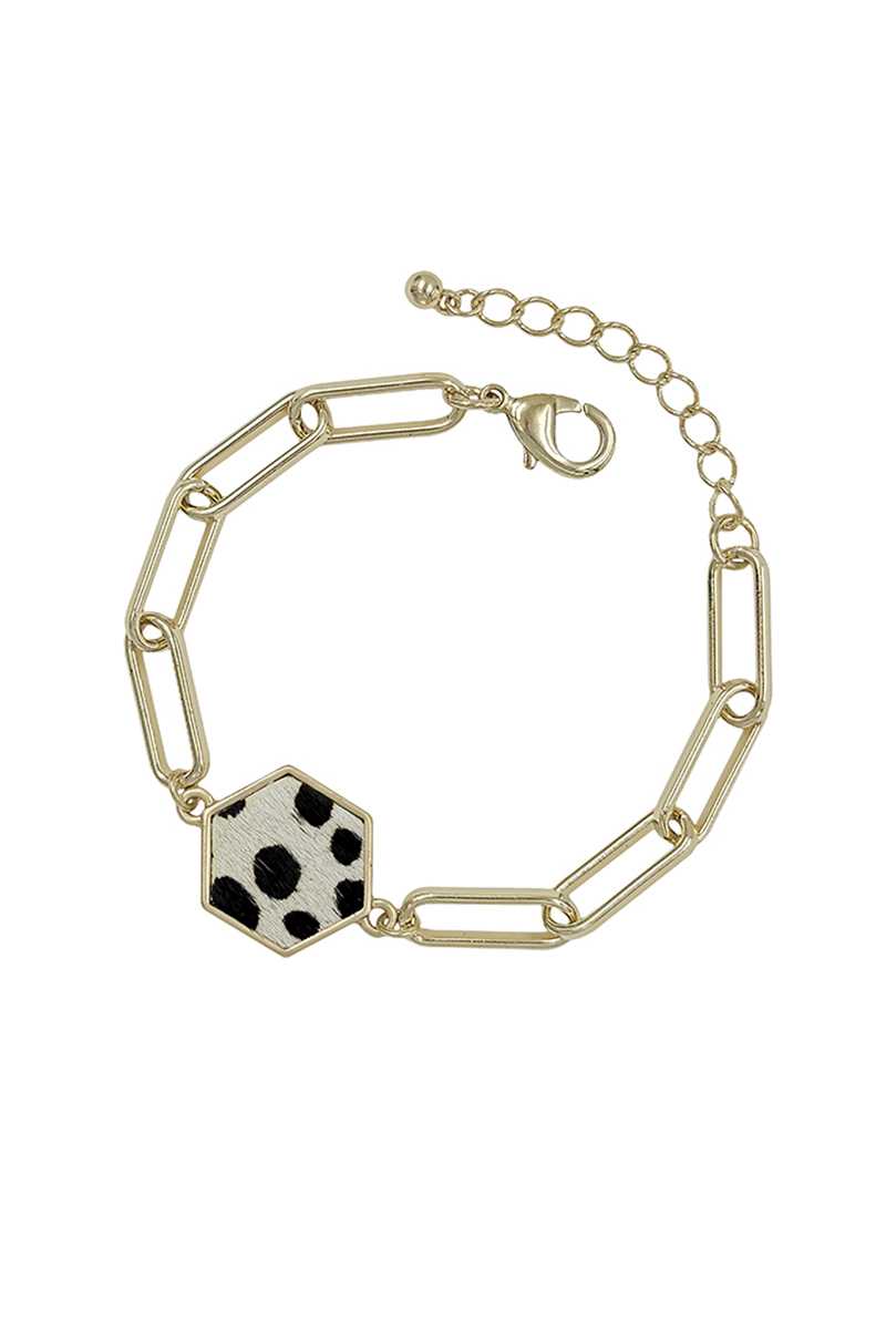 Metal Clothing Pin Chain Leopard Haircalf Bracelet product image