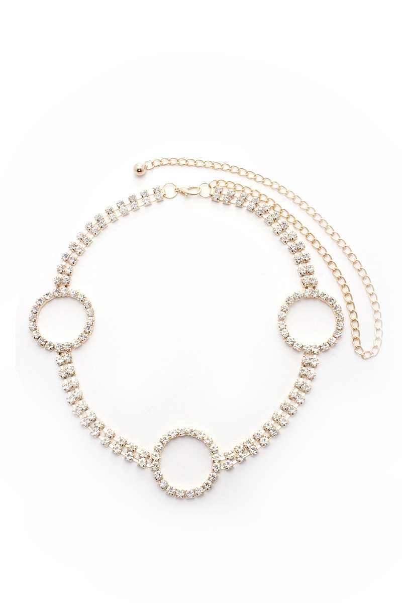 Circle 2 Line Rhinestone Chain Belt product image