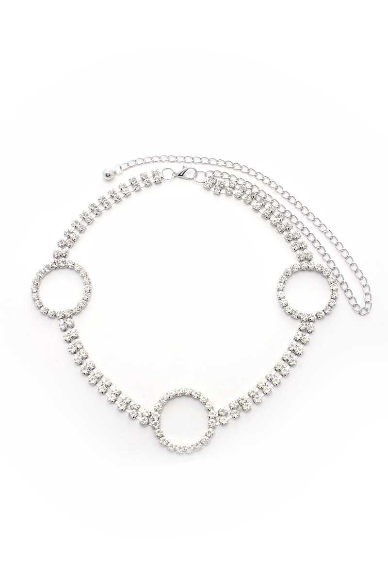 Circle 2 Line Rhinestone Chain Belt product image