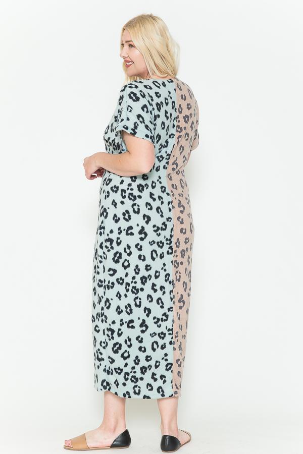 Front Slit Dolman Leopard Print Maxi Dress product image