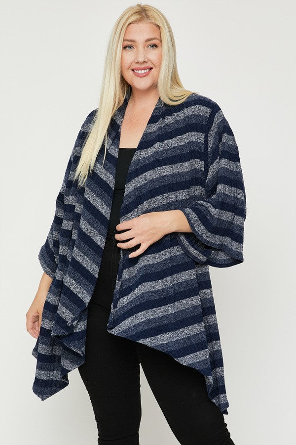 Kimono Style Striped Cardigan product image