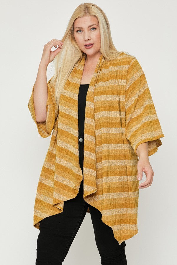 Kimono Style Striped Cardigan product image