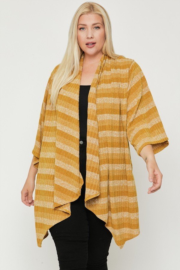 Kimono Style Striped Cardigan product image
