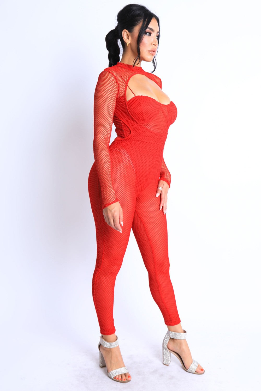Mesh Crop Jumpsuit Set product image