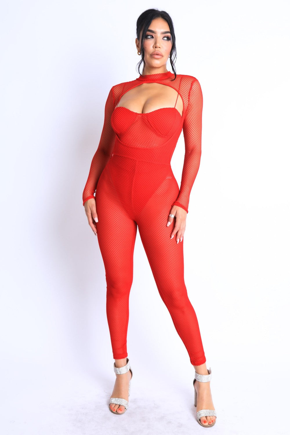 Mesh Crop Jumpsuit Set product image