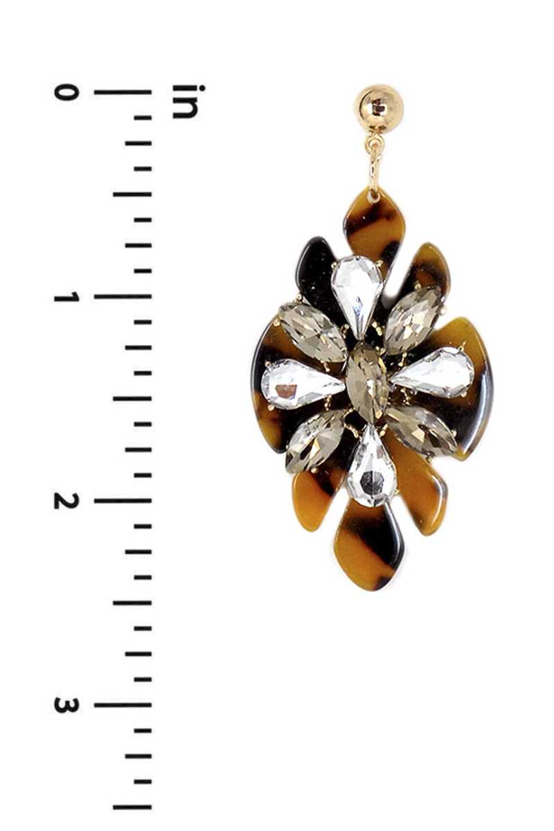Acetate Rhinestone Flower Dangle Earring product image