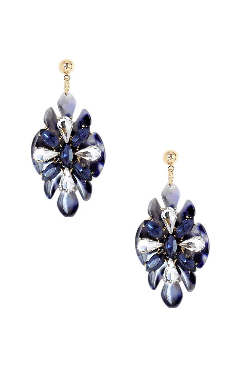 Acetate Rhinestone Flower Dangle Earring product image