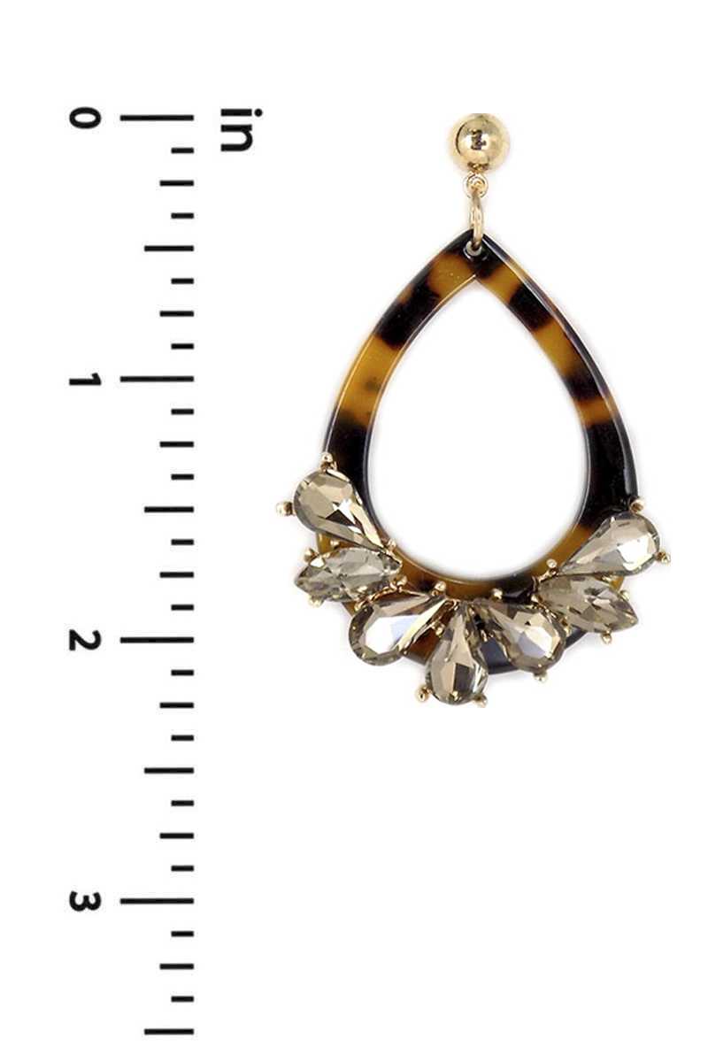 Acetate Rhinestone Teardrop Dangle Earring product image