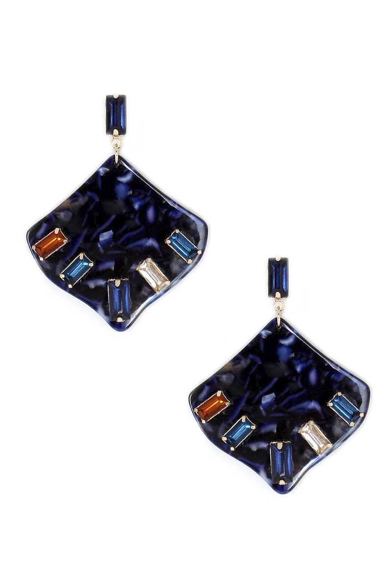 Acetate Rhinestone Square Dangle Earring product image