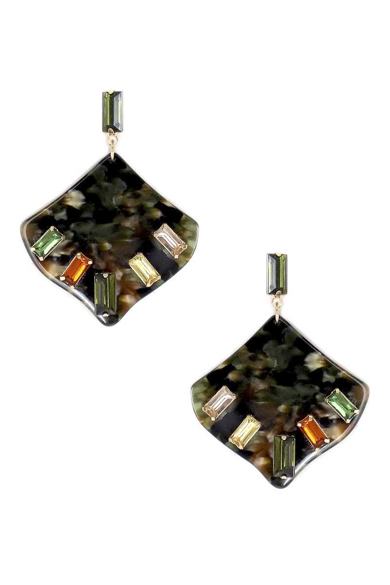 Acetate Rhinestone Square Dangle Earring product image