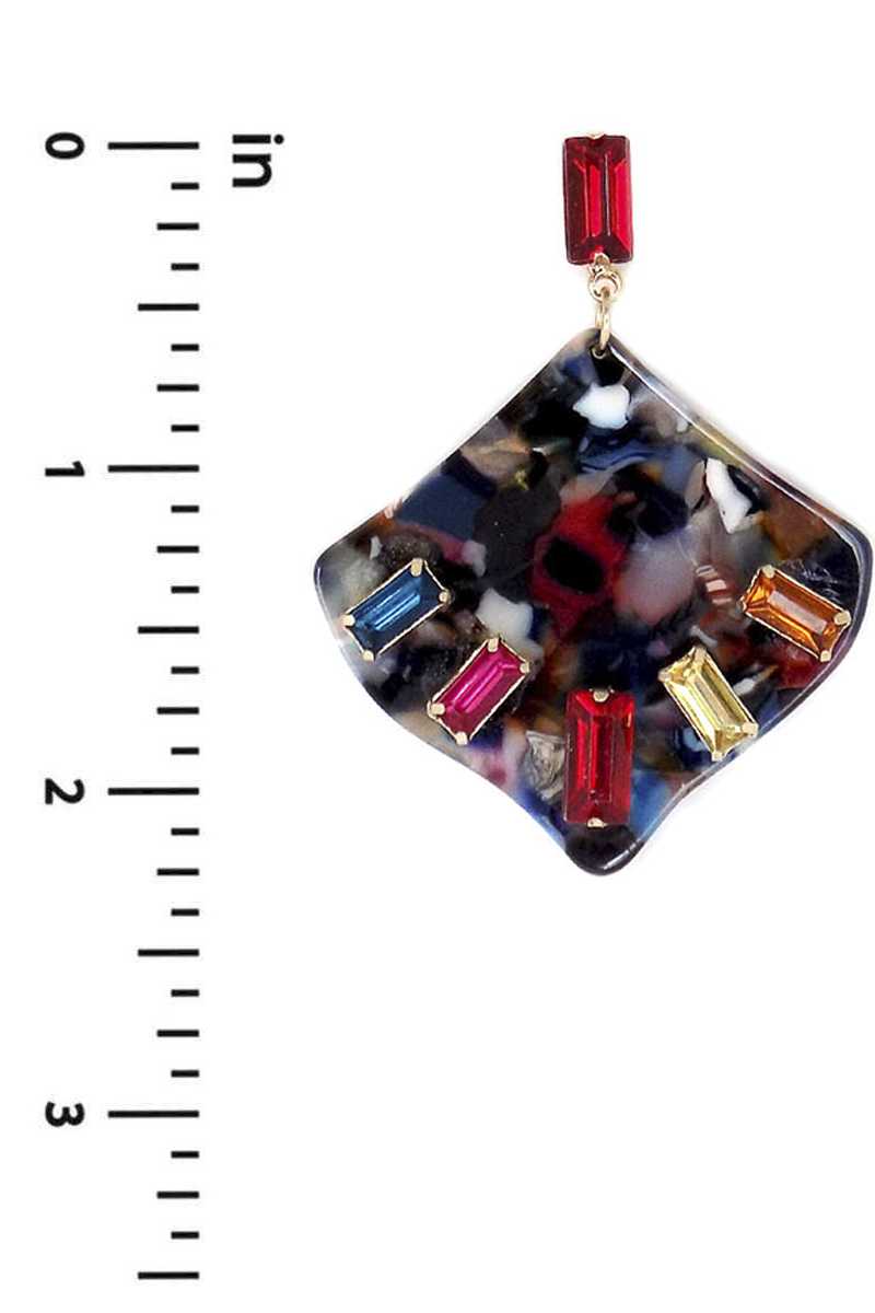 Acetate Rhinestone Square Dangle Earring product image
