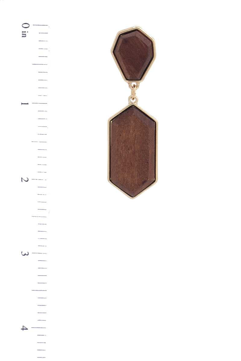 Geometric Wood Post Drop Earring product image