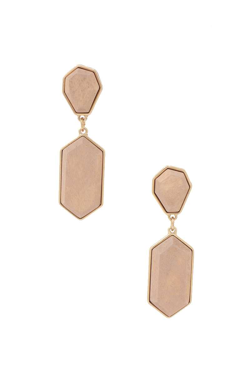 Geometric Wood Post Drop Earring product image