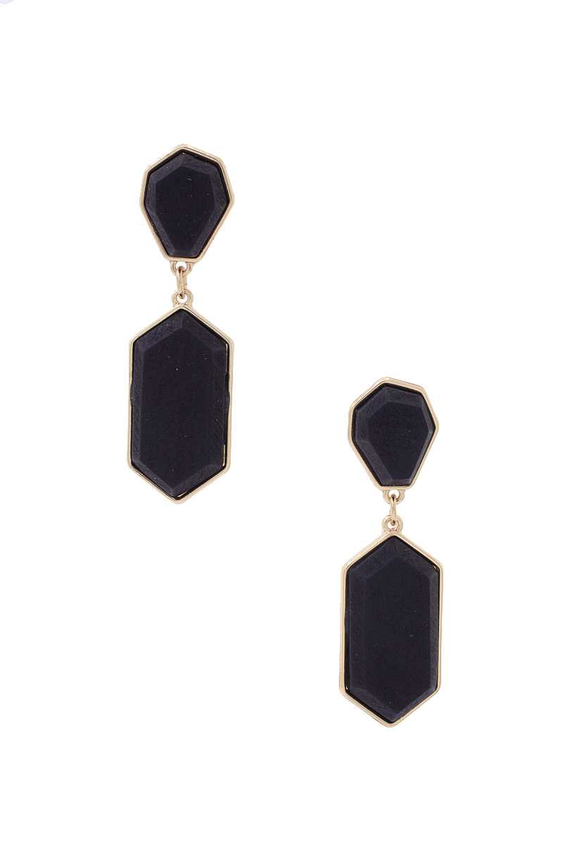 Geometric Wood Post Drop Earring product image