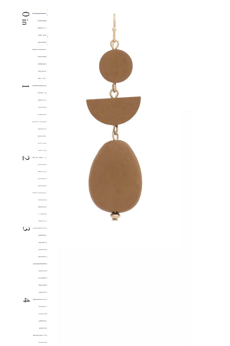 Geometric Wood Bead Dangle Earring product image
