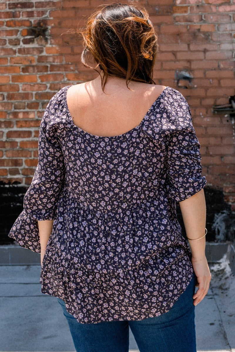 Tiny Floral Printed Square Neckline Top product image