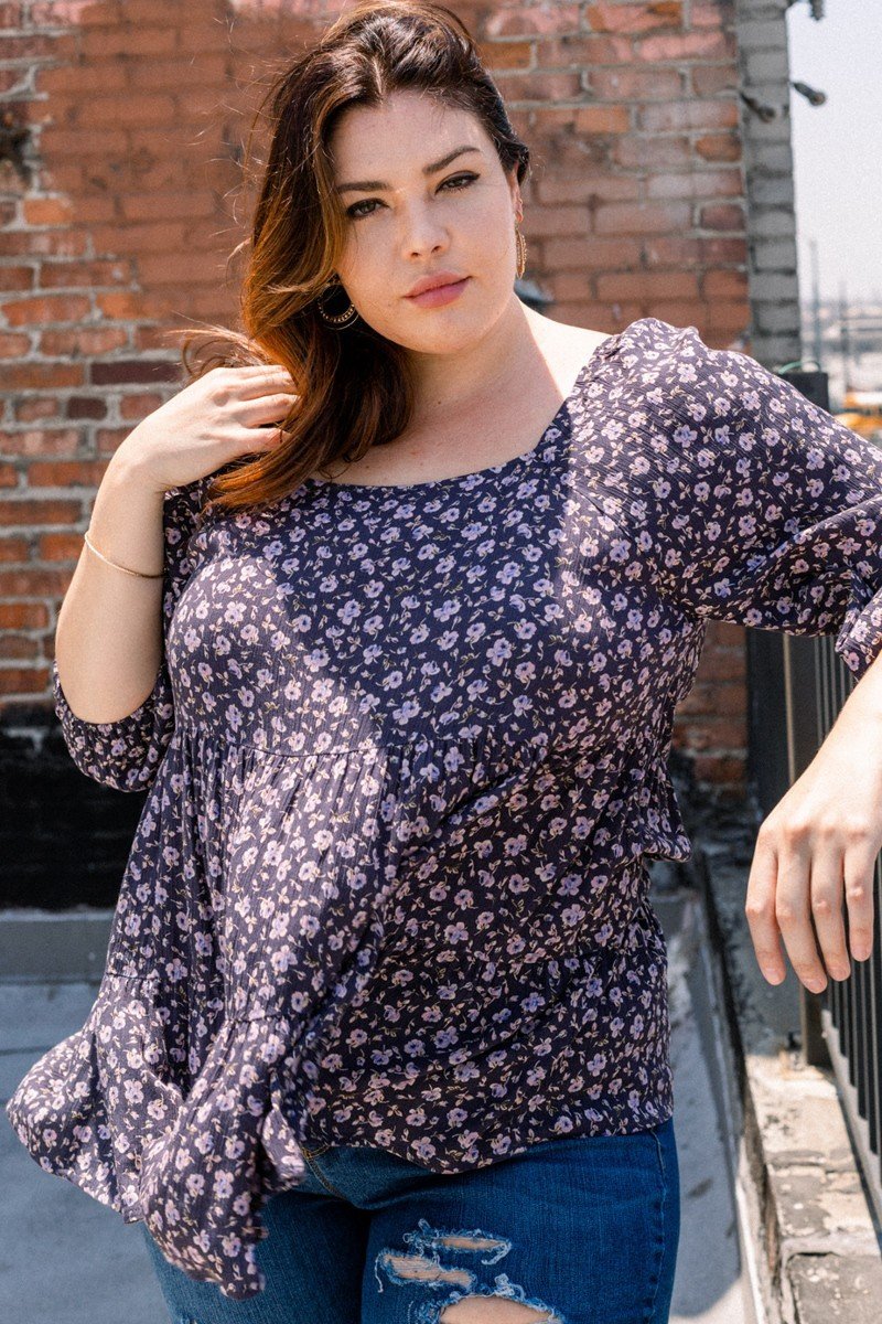 Tiny Floral Printed Square Neckline Top product image