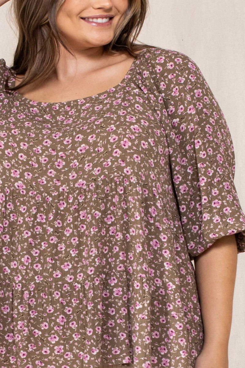 Tiny Floral Printed Square Neckline Top product image