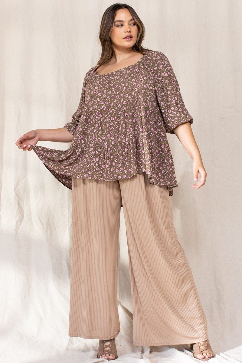 Tiny Floral Printed Square Neckline Top product image