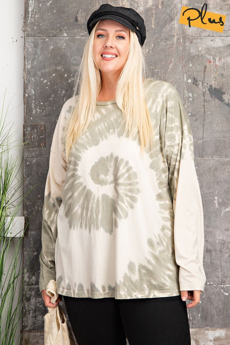 Plus Size Ls Special Washed Poly Rayon Knit Top product image