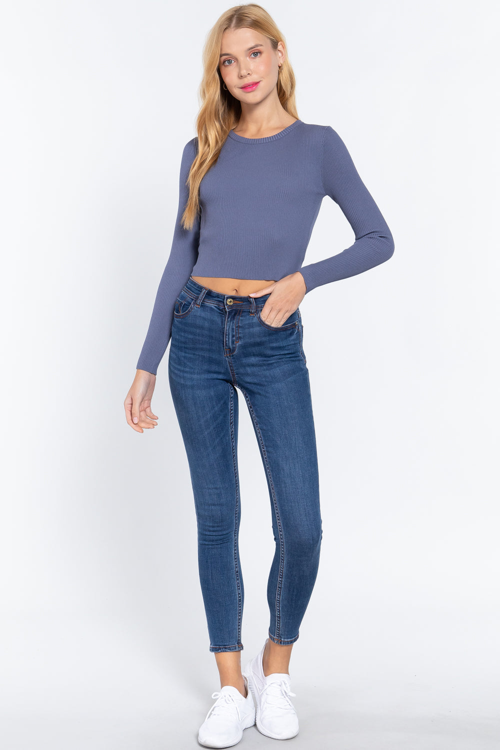 Long Slv Open Back Sweater Top product image