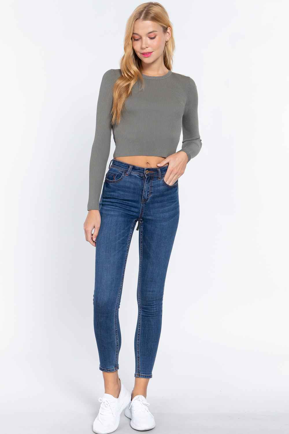 Long Slv Open Back Sweater Top Long Slv Open Back Sweater Top