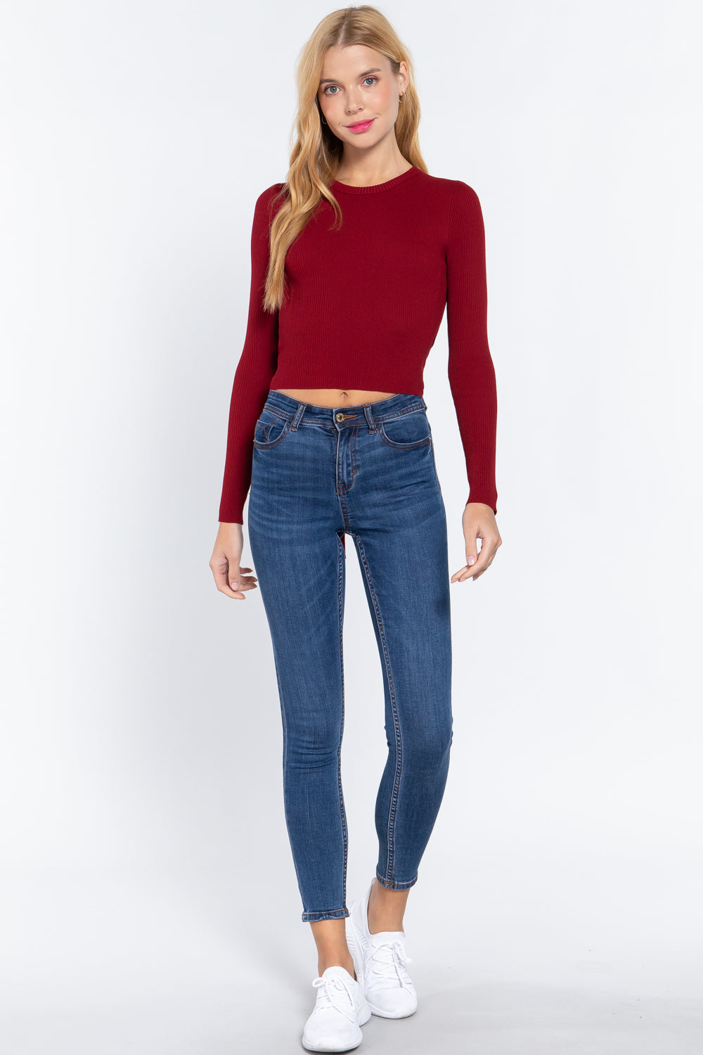 Long Slv Open Back Sweater Top product image