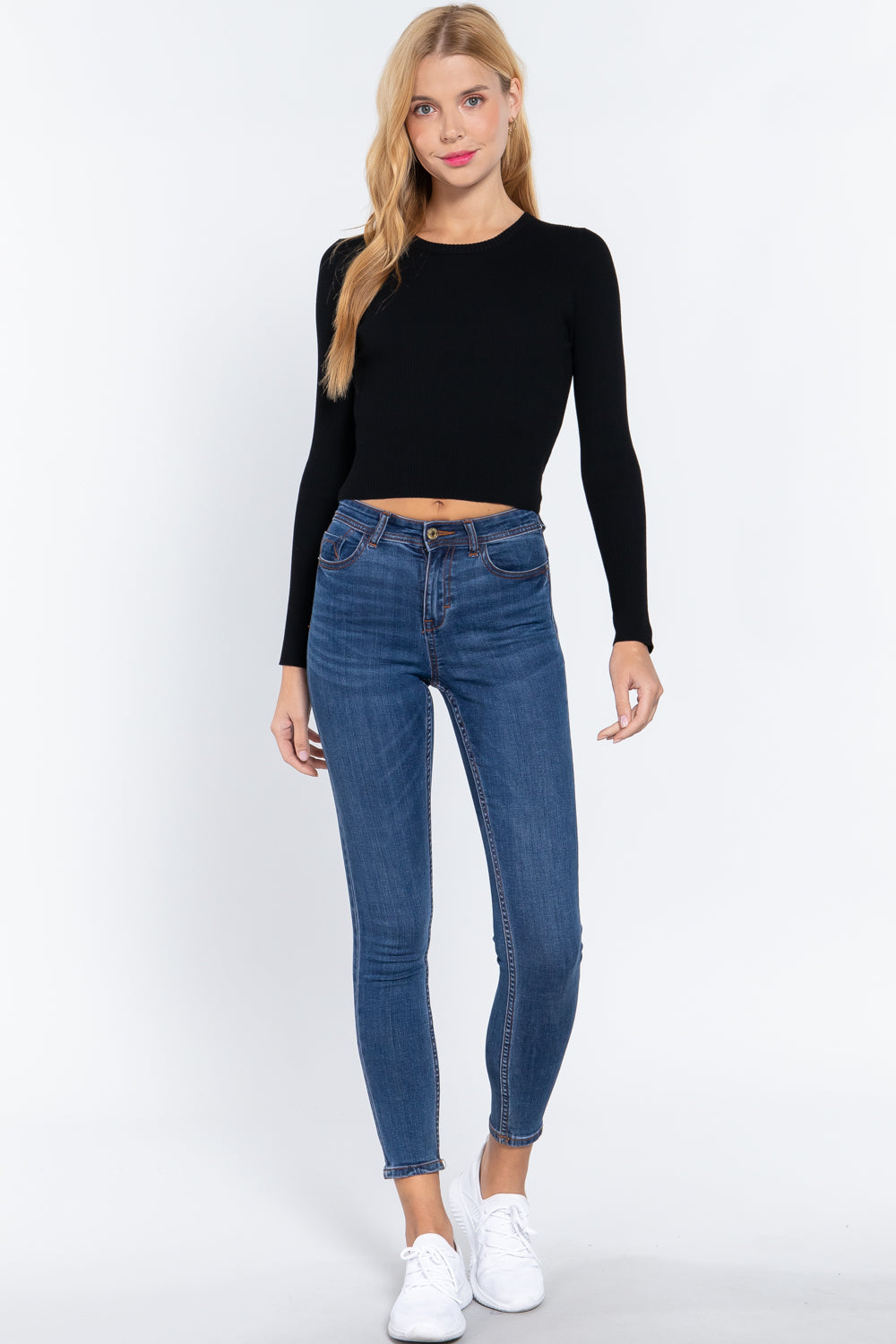 Long Slv Open Back Sweater Top product image