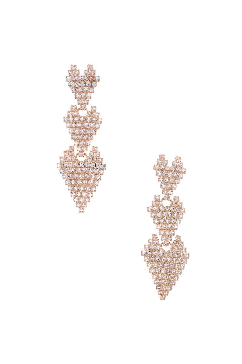Triple Rhinestone Heart Earring product image